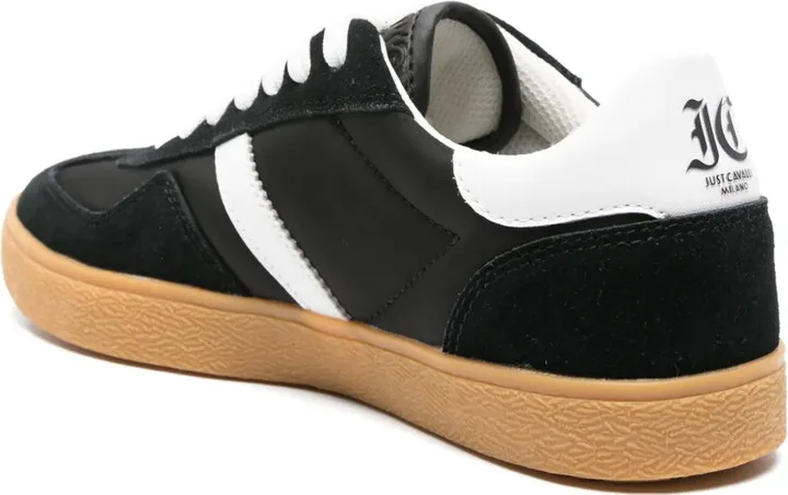 Panelled Leather Lace-Up Sneakers - Image 3