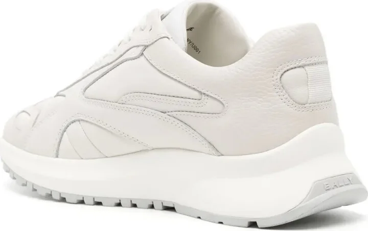 Panelled Leather Lace-Up Sneakers - Image 3