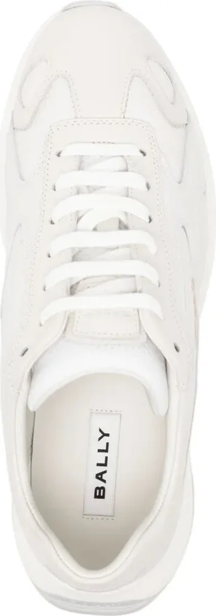 Panelled Leather Lace-Up Sneakers - Image 4