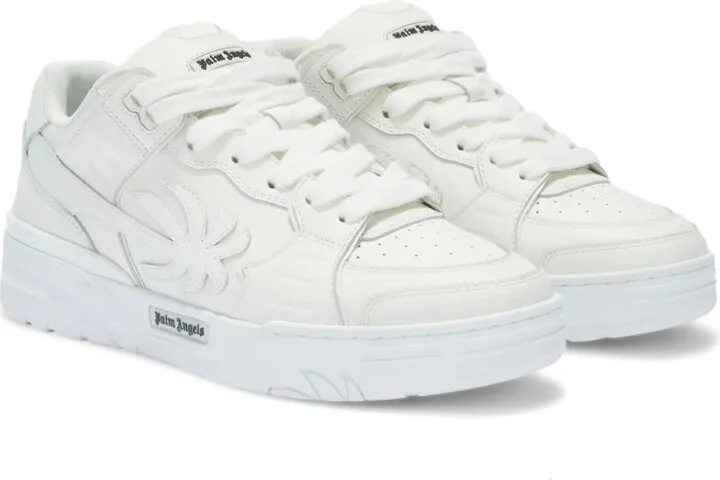 Panelled Leather Lace-Up Sneakers - Image 2