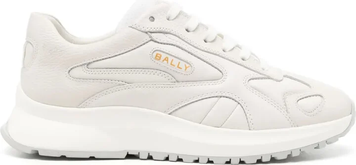 Panelled Leather Lace-Up Sneakers