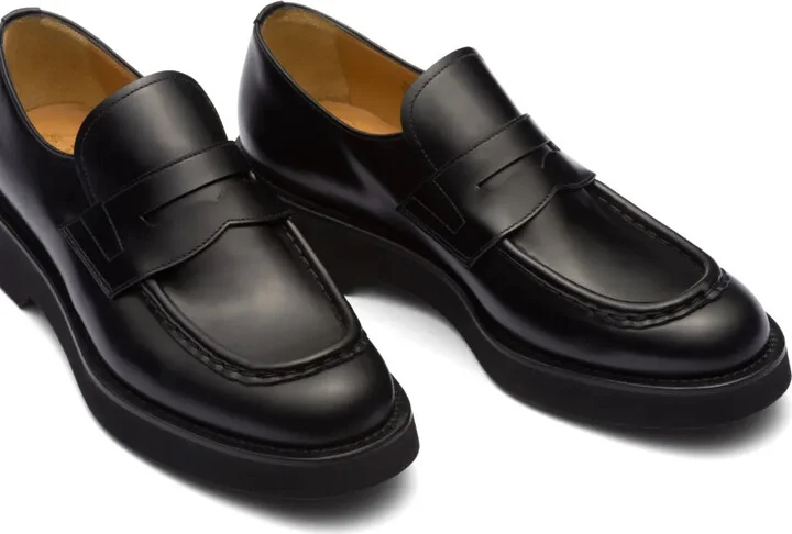 Panelled Leather Loafers - Image 3