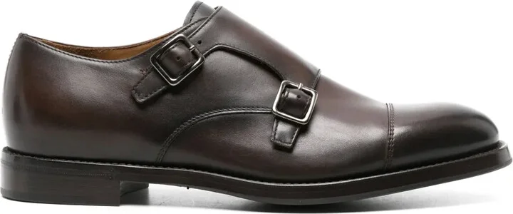 panelled leather Monk shoes