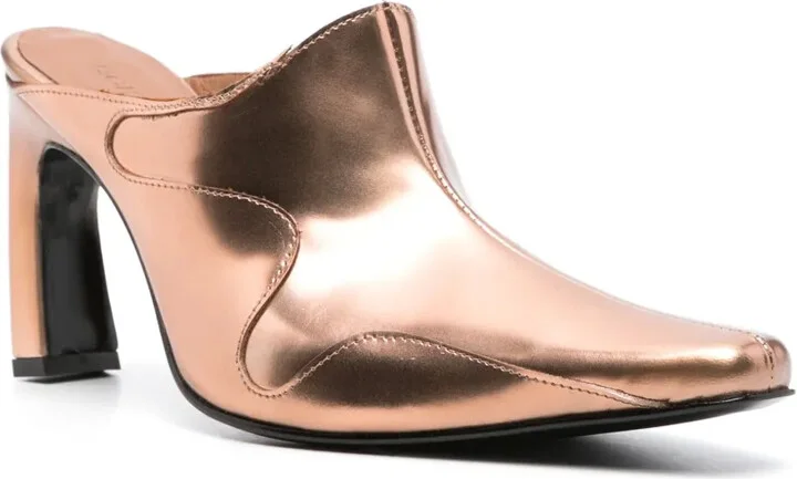 Panelled Leather Mules - Image 2