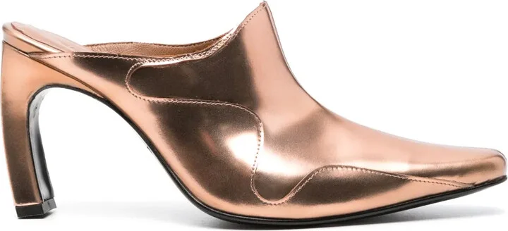Panelled Leather Mules