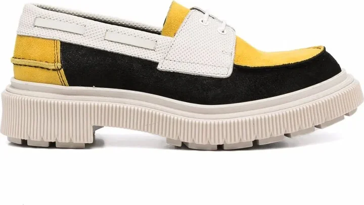 panelled leather Oxford shoes