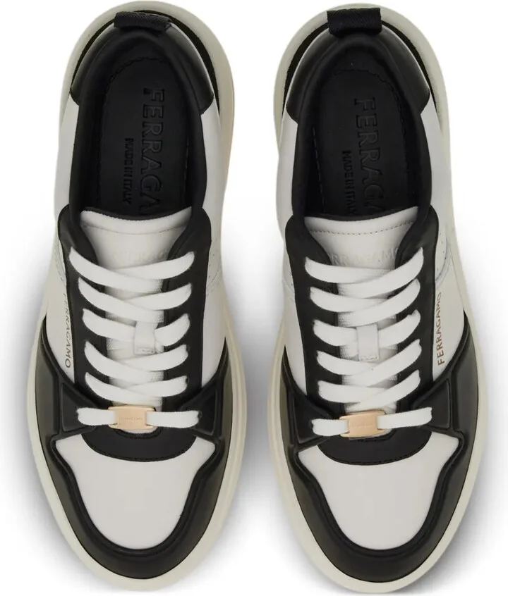 Panelled Leather Sneakers - Image 4