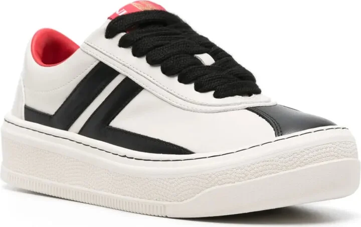Panelled Leather Sneakers - Image 2
