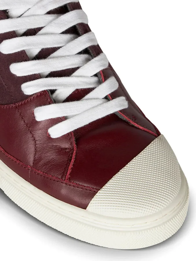 Panelled Leather Sneakers - Image 3