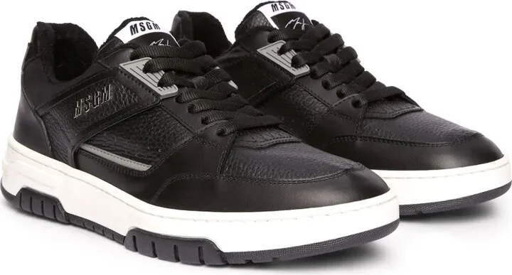 Panelled Leather Sneakers - Image 2
