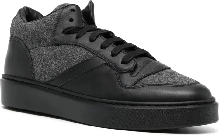 Panelled Leather Sneakers - Image 2