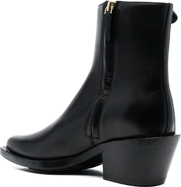Panelled Leather Western Boots - Image 3