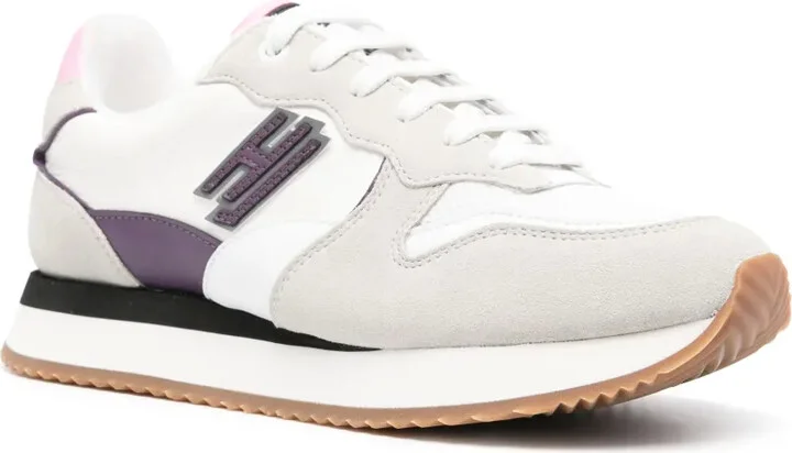 Panelled Logo-Patch Sneakers - Image 2