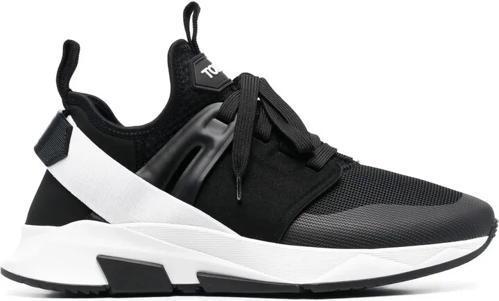 Panelled Logo-Patch Sneakers