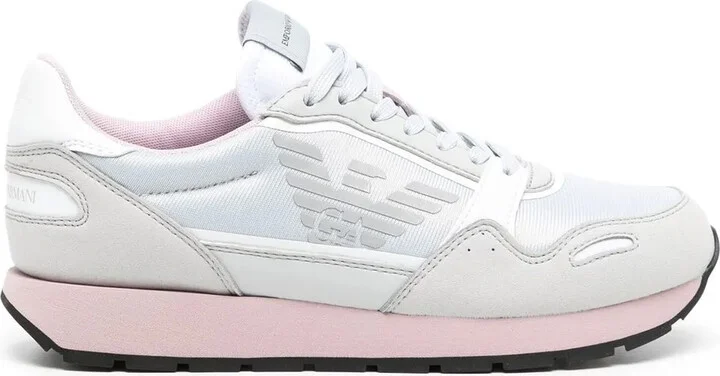 Panelled Logo-Print Sneakers
