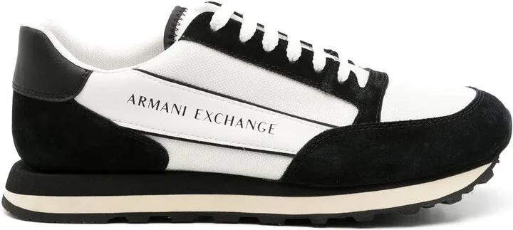 Panelled Logo-Print Sneakers