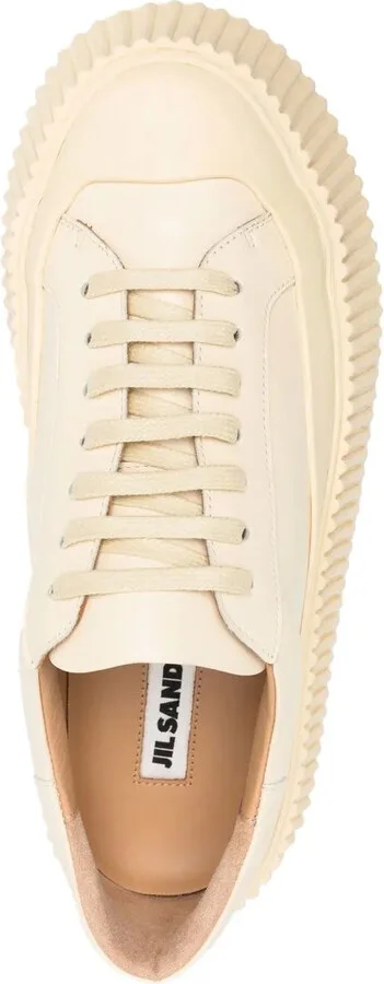 Panelled Low-Top Leather Sneakers - Image 4