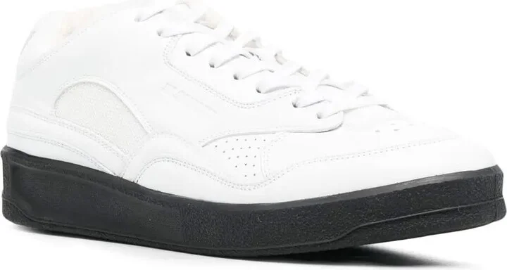 Panelled Low-Top Leather Sneakers - Image 2