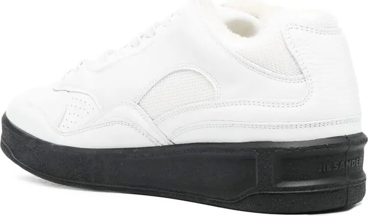 Panelled Low-Top Leather Sneakers - Image 3