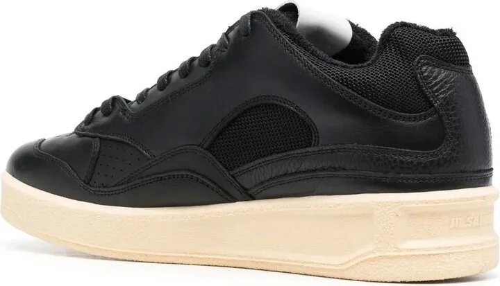 Panelled Low-Top Leather Sneakers - Image 3