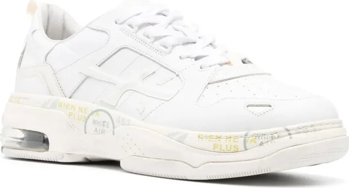 Panelled Low-Top Leather Sneakers - Image 2