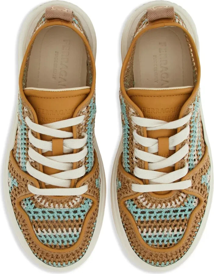 Panelled Macramé-Detail Sneakers - Image 4