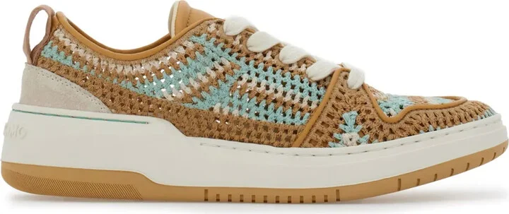 Panelled Macramé-Detail Sneakers