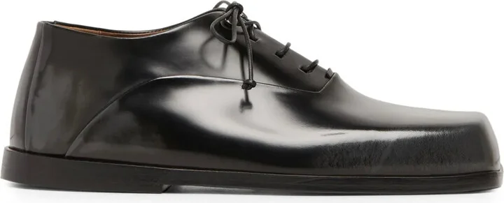 Panelled Patent-Leather Oxford Shoes
