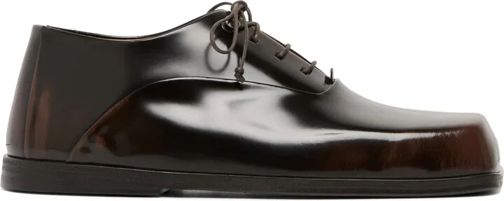 Panelled Patent-Leather Oxford Shoes