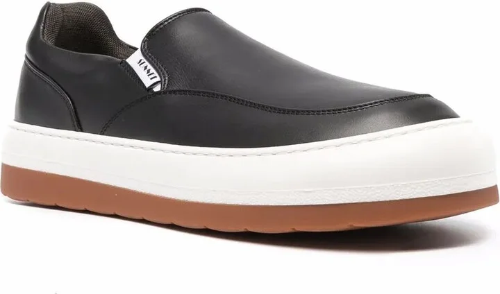 Panelled Slip-On Leather Sneakers - Image 2