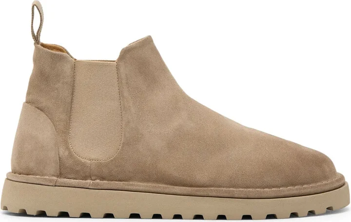 Panelled Suede Ankle Boots
