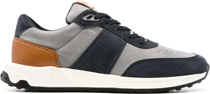 Panelled Suede Low-Top Sneakers