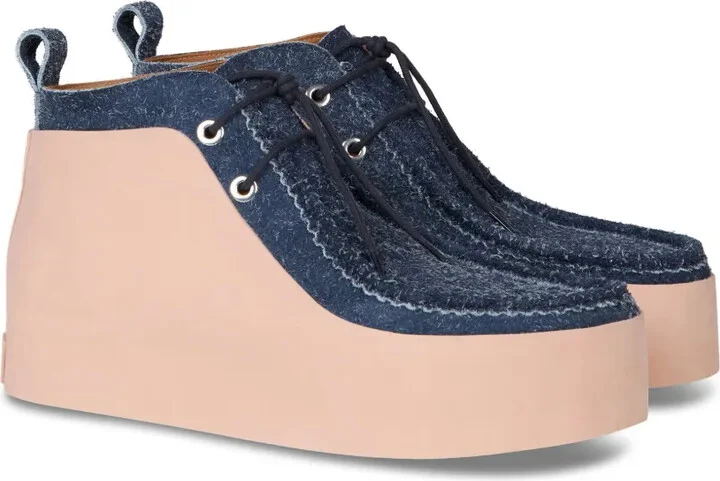Panelled Suede Platform Shoes - Image 2