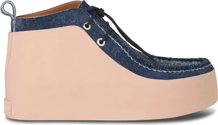 Panelled Suede Platform Shoes
