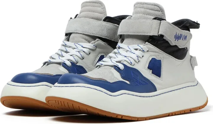 Panelled Touch-Strap High-Top Sneakers - Image 4