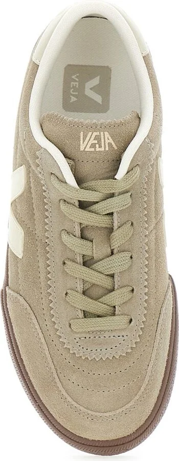 'Panenka' Beige Low Top Sneakers With Logo Patch On The Side And Contrasting Heel With Logo Lettering In Leather Unisex - Image 4
