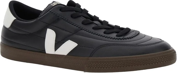 'panenka' Black Sneaker With Logo On The Side And Contrasting Heel In Leather Unisex - Image 2