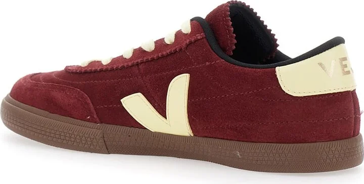 'panenka' Bordeaux Low Top Sneakers With Logo Patch On The Side And Contrasting Heel With Logo Lettering In Leather Unisex - Image 3