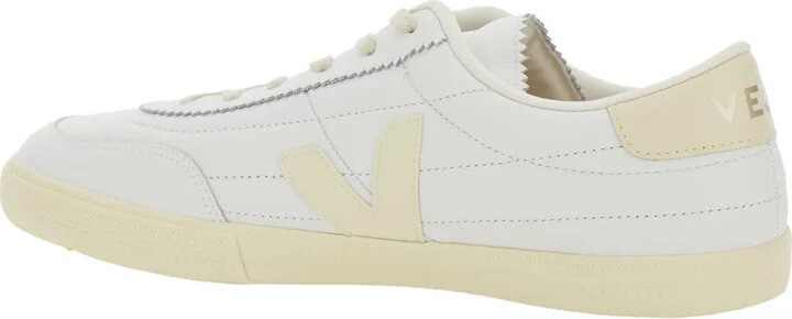'panenka' White Sneaker With Logo On The Side And Contrasting Heel In Leather Unisex - Image 3