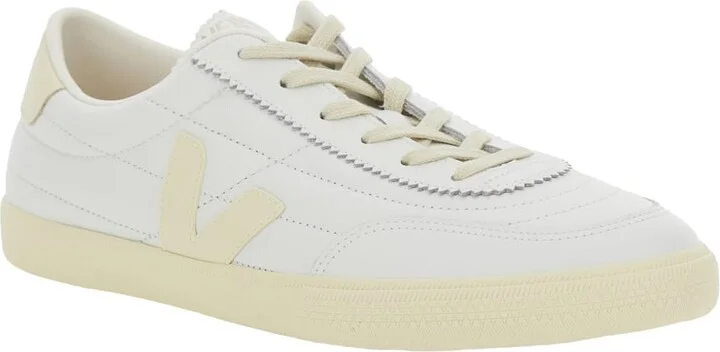 'panenka' White Sneaker With Logo On The Side And Contrasting Heel In Leather Unisex - Image 2