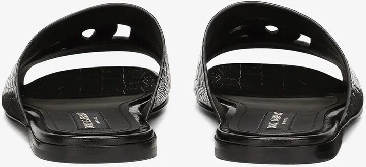 Pantheon Slides in Croc-Embossed Leather - Image 2