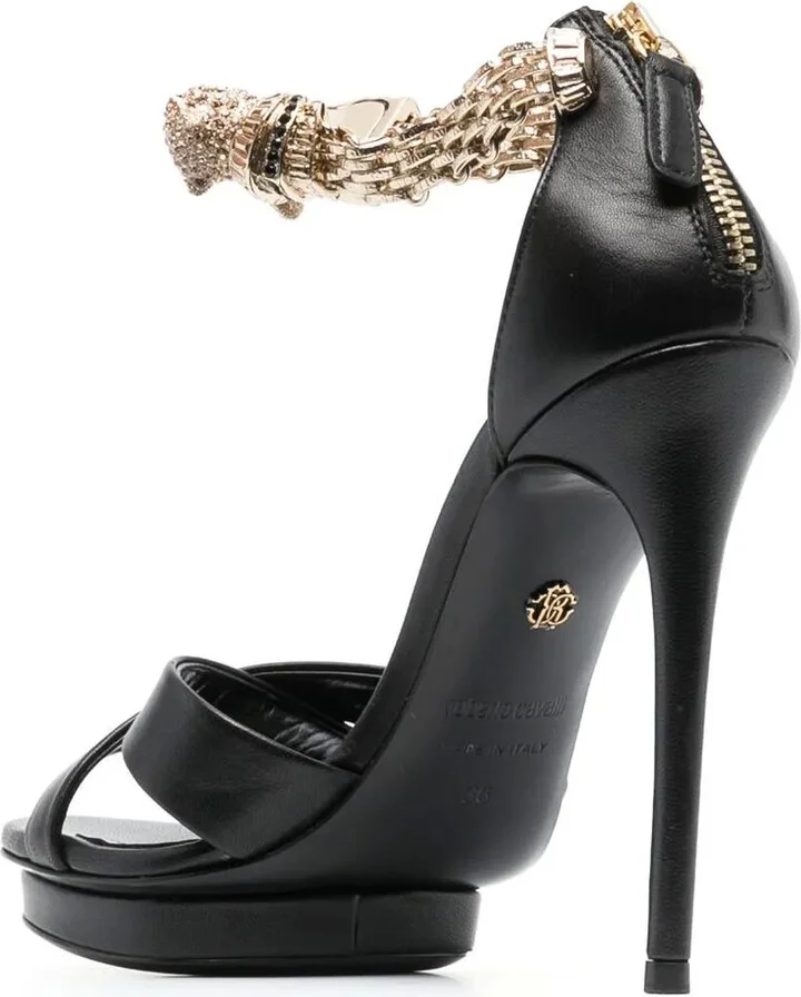 Panther crystal-embellished sandals - Image 3