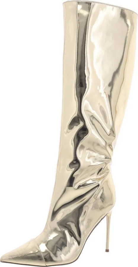 Panther Womens Patent Solid Knee-High Boots
