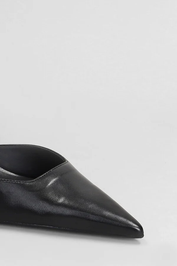 Paola Mid Pumps In Black Leather - Image 5