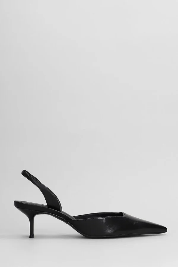Paola Mid Pumps In Black Leather