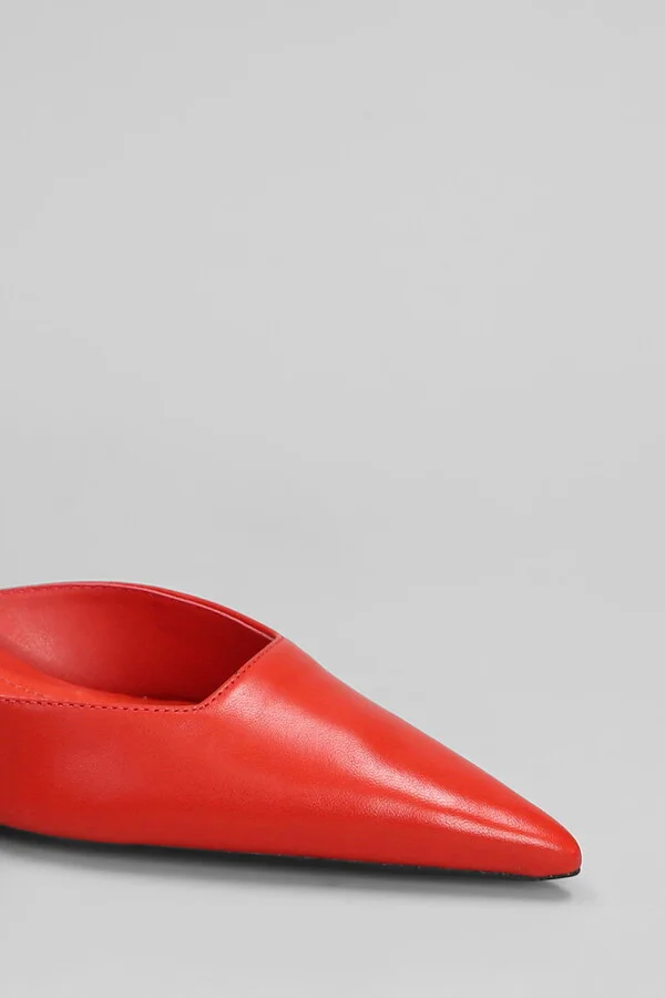 Paola Mid Pumps In Red Leather - Image 5