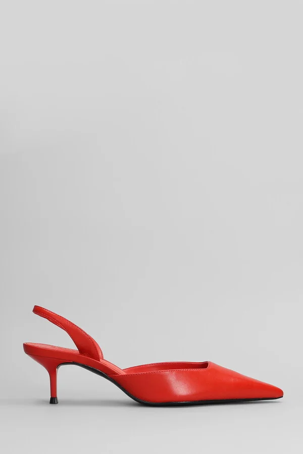 Paola Mid Pumps In Red Leather