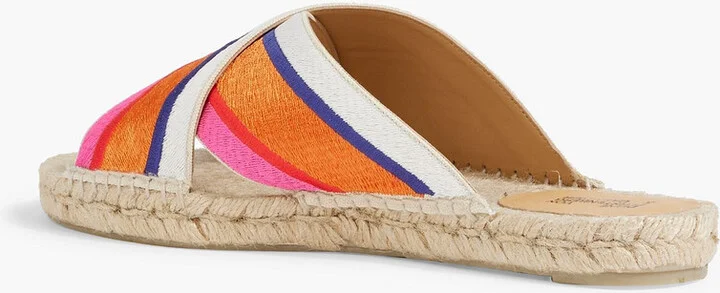 Paos striped embroidered canvas espadrille sandals - Image 3