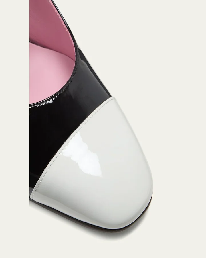 Papaya Bicolor Patent Slingback Pumps - Image 3
