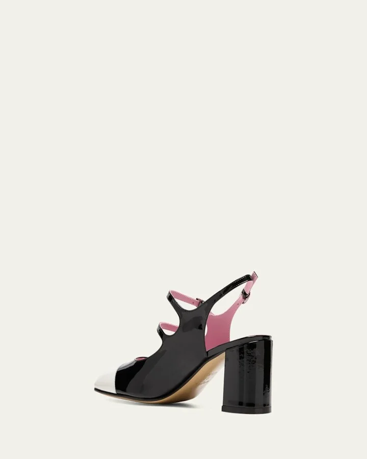 Papaya Bicolor Patent Slingback Pumps - Image 9